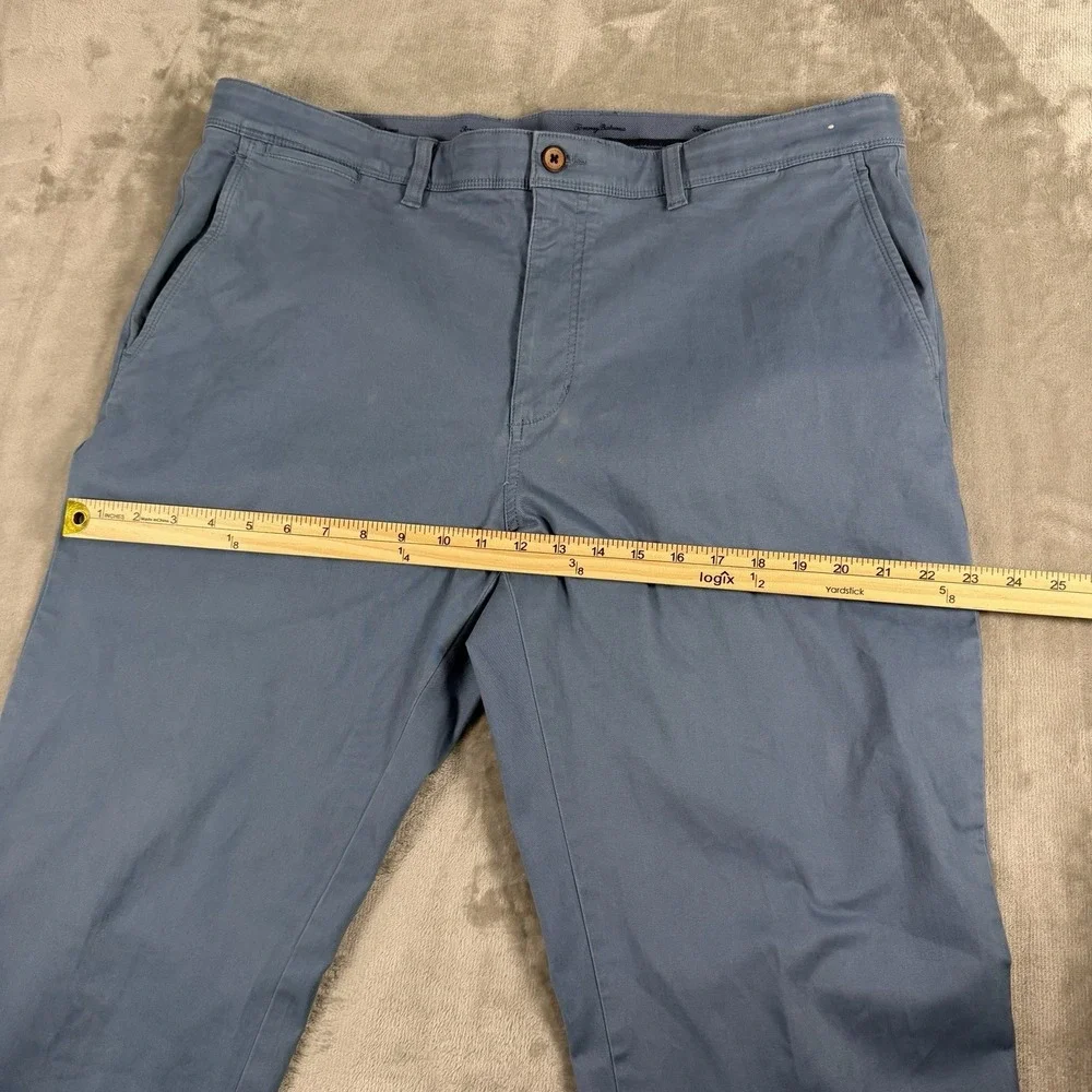 Tommy Bahama Pants Mens 40x30 Baby Blue Boracay Chino Flat Front Floral Pattern